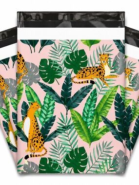 25 Tropical Cheetah Polymailers 10x13 Pink Jungle Shipping Mailers 🌴🐆